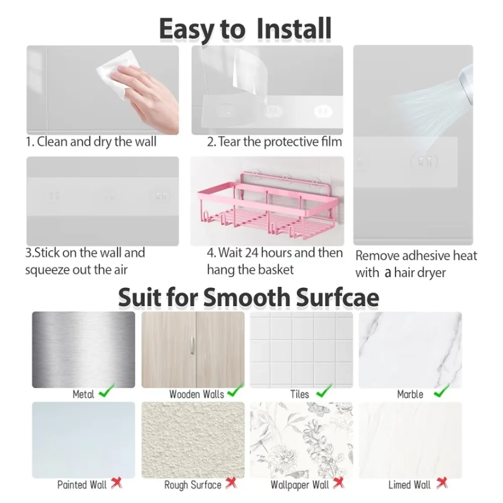 Pink Bathroom Organizer Set